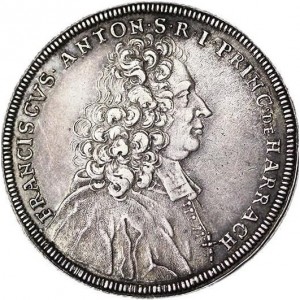 Аверс монеты Зальцбург, 1 талер, 1716-1725, Большой бюст Франца Антона на аверсе без звезды