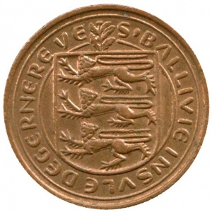 Аверс монеты Гернси, 1 пенни, 1977-1981