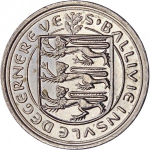 Аверс монеты Гернси, 5 пенсов, 1977-1982