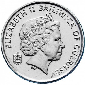 Аверс монеты Гернси, 5 пенсов, 1999-2010