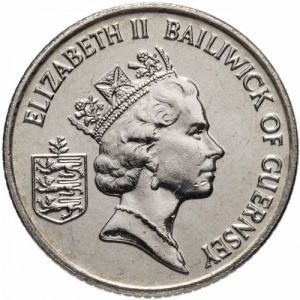 Аверс монеты Гернси, 10 пенсов, 1992-1997