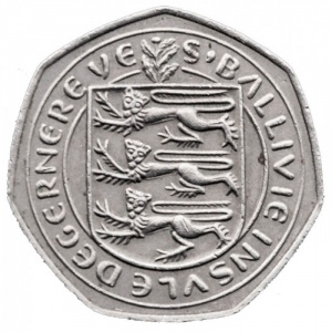 Аверс монеты Гернси, 50 новых пенсов, 1969-1971