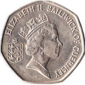 Аверс монеты Гернси, 50 пенсов, 1997