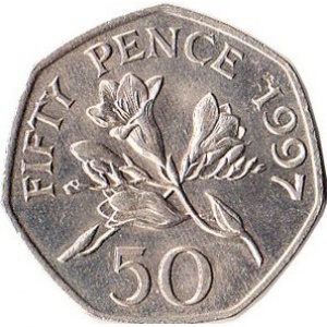 Реверс монеты Гернси, 50 пенсов, 1997