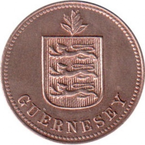 Аверс монеты Гернси, 2 дубля, 1914-1929