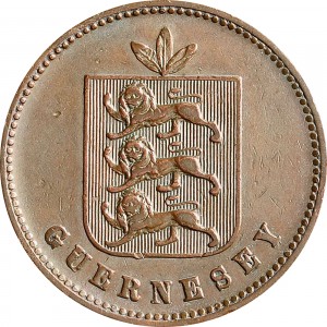 Аверс монеты Гернси, 4 дубля, 1830-1858