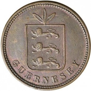 Аверс монеты Гернси, 4 дубля, 1864