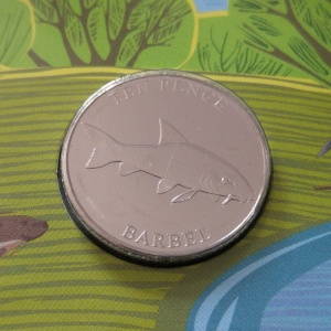Реверс монеты Гернси, 10 пенсов, 2023, Рыбы. Усач