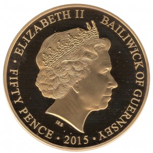 Аверс монеты Гернси, 50 пенсов, 2015, Первая Мировая война /Италия/