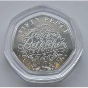 Реверс монеты Гернси, 50 пенсов, 2020, Рождественские гимны - O Little Town of Bethlehem