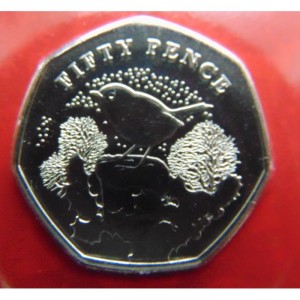 Реверс монеты Гернси, 50 пенсов, 2022, Рождество - Зарянка