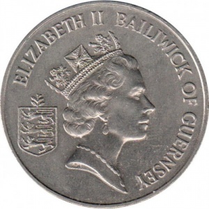 Аверс монеты Гернси, 2 фунта, 1987, 900 лет со дня смерти Вильгельма I Завоевателя