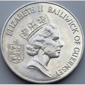 Аверс монеты Гернси, 2 фунта, 1995, 50 лет освобождению