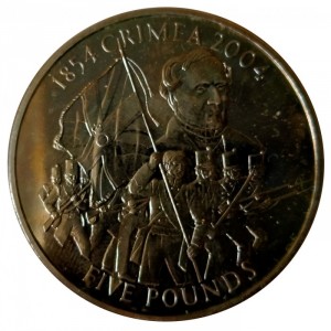 Реверс монеты Гернси, 5 фунтов, 2004, 150 лет Крымской войне
