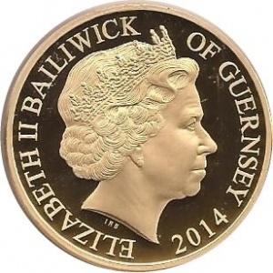 Аверс монеты Гернси, 50 пенсов, 2014, Размышления о правлении - Конкорд