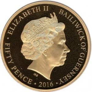 Аверс монеты Гернси, 50 пенсов, 2016, Они останутся навсегда - Мемориал Тьепваль