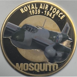 Реверс монеты Гернси, 50 пенсов, 2020, Королевский ВМФ 1939-1945 Москито