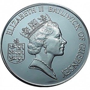 Аверс монеты Гернси, 2 фунта, 1986, XIII Игры Содружества