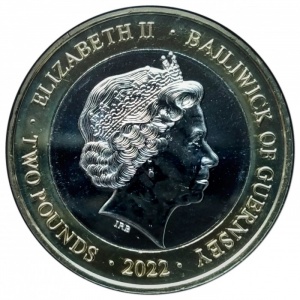 Аверс монеты Гернси, 2 фунта, 2022, 1900 лет Валу Адриана. Септимий Северус