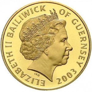 Аверс монеты Гернси, 5 фунтов, 2003, Век монархии