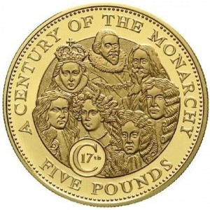 Реверс монеты Гернси, 5 фунтов, 2003, Век монархии