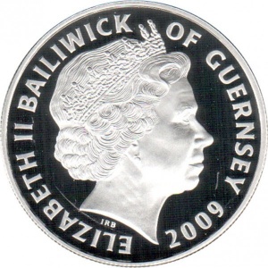 Аверс монеты Гернси, 5 фунтов, 2003-2009, История королевского флота - Горацио Нельсон