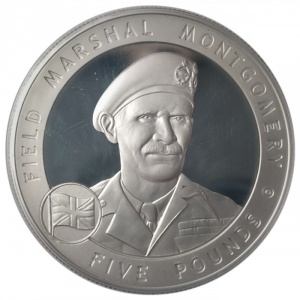 Реверс монеты Гернси, 5 фунтов, 2007, Великие британцы - Фельдмаршал Монтгомери