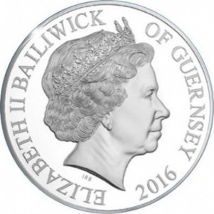 Аверс монеты Гернси, 5 фунтов, 2016, 100 лет Битве на Сомме /Маковое поле/
