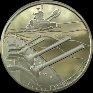 Реверс монеты Гернси, 5 фунтов, 2019, 75 лет высадке союзников в Нормандии - 05:30