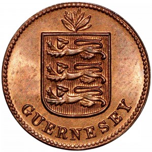 Аверс монеты Гернси, 1 дубль, 1911-1938