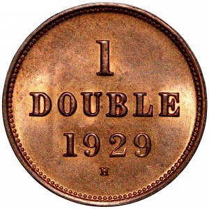 Реверс монеты Гернси, 1 дубль, 1911-1938