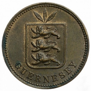 Аверс монеты Гернси, 2 дубля, 1868-1911
