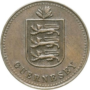 Аверс монеты Гернси, 4 дубля, 1914-1949