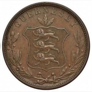 Аверс монеты Гернси, 8 дублей, 1834-1858