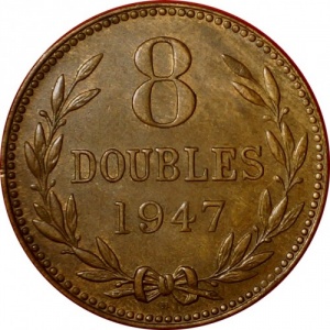 Реверс монеты Гернси, 8 дублей, 1914-1949