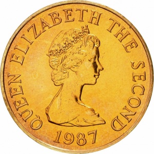 Аверс монеты Джерси, 2 пенса, 1983-1992