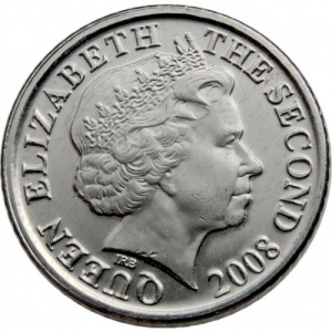 Аверс монеты Джерси, 5 пенсов, 1998-2012