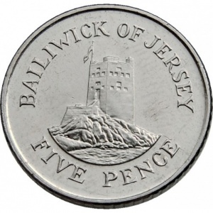 Реверс монеты Джерси, 5 пенсов, 1998-2012