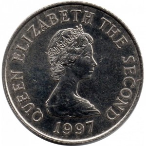 Аверс монеты Джерси, 10 пенсов, 1992-1998