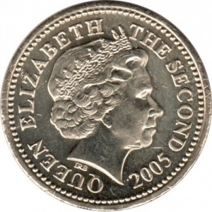 Аверс монеты Джерси, 1 фунт, 1998-2006