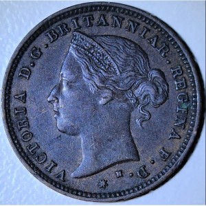 Аверс монеты Джерси, 1/48 шиллинга, 1877
