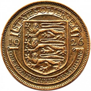 Реверс монеты Джерси, 1/24 шиллинга, 1923-1926