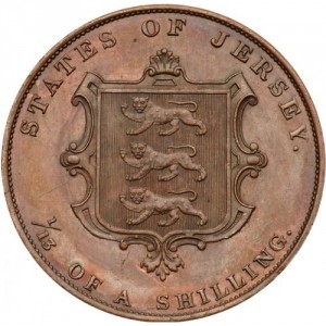 Реверс монеты Джерси, 1/13 шиллинга, 1841-1861