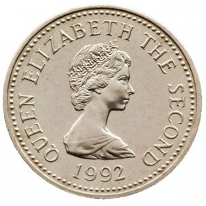 Аверс монеты Джерси, 1 фунт, 1992, Корабли - Бриг "Hebe"