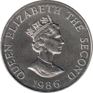 Аверс монеты Джерси, 2 фунта, 1986, XIII Игры Содружества
