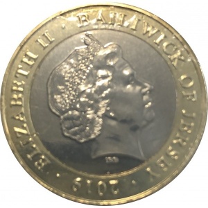 Аверс монеты Джерси, 2 фунта, 2019, 100 лет проведению первого Дня памяти