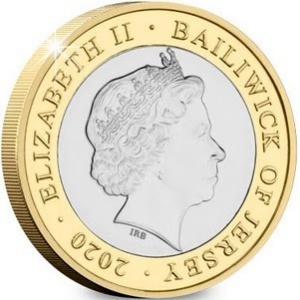 Аверс монеты Джерси, 2 фунта, 2020, 80 лет Битве за Британию /so much/