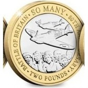 Реверс монеты Джерси, 2 фунта, 2020, 80 лет Битве за Британию /so many/