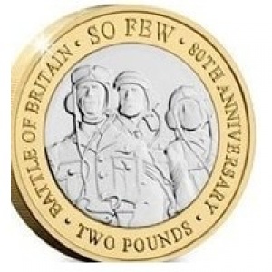 Реверс монеты Джерси, 2 фунта, 2020, 80 лет Битве за Британию /so few/