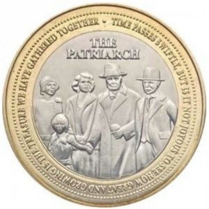 Реверс монеты Джерси, 2 фунта, 2024, 150 лет со дня рождения Уинстона Черчилля. Патриарх